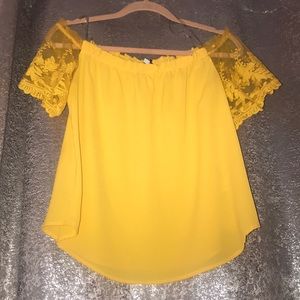 Yellow off the shoulder top
